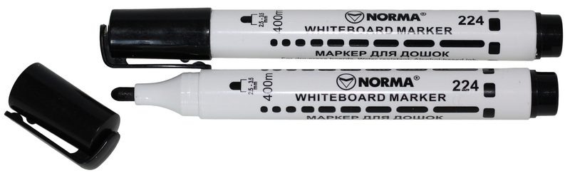 Маркер NORMA для сухостираємих дошок (224-09N), чорний